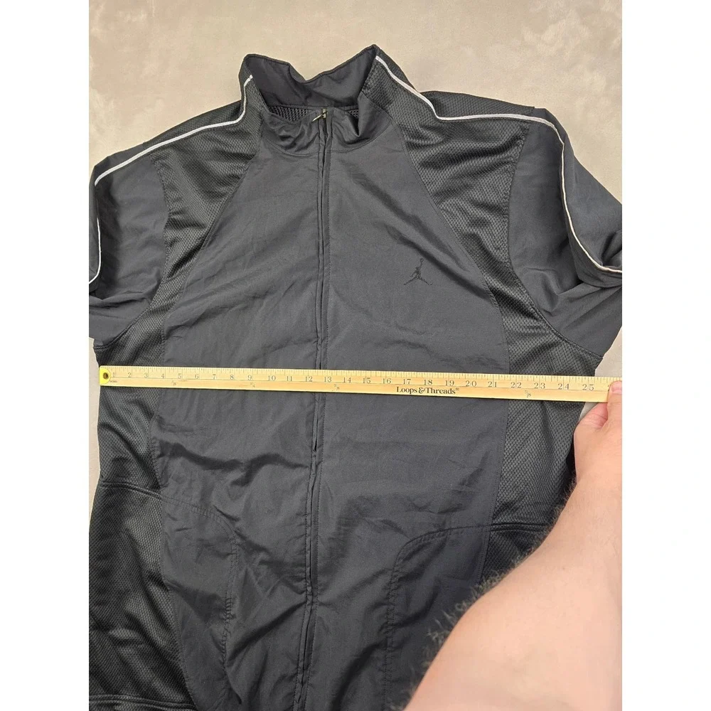 Vintage Jordan Track Jacket‎ Men 2XLT Black Full Zip Windbreaker 20th Anniv Y2K